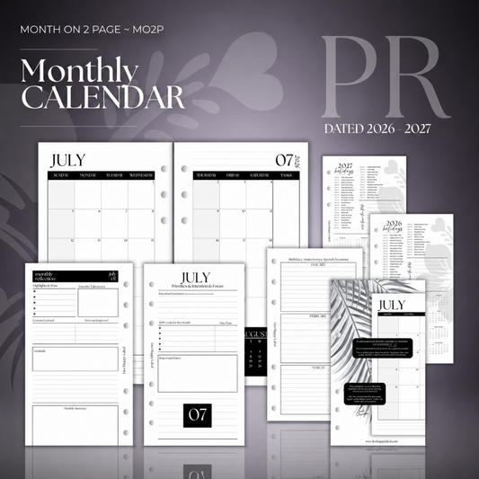 2026-2027 Monthly Calendar  MO2P | Personal 6-Hole Ringbound