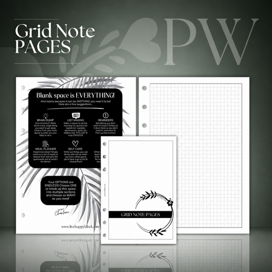 Grid Note Pages | Personal Wide 6-Hole Ringbound