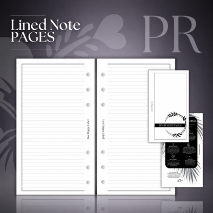 Lined Note Pages | Personal 6-Hole Ringbound