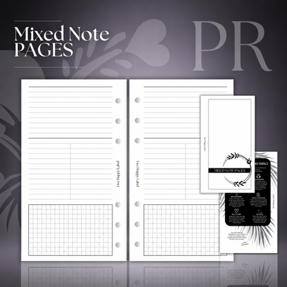Mixed Note Pages | Personal 6-Hole Ringbound