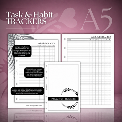 Task & Habit Trackers | A5 6-Hole Ringbound