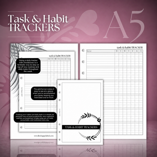 Task & Habit Trackers | A5 6-Hole Ringbound