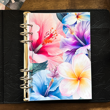 "Island Blooms" 001 Dashboard & Cover | A5, 6-Ring Punch