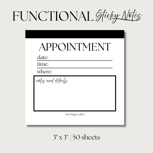 Appointment | Functional Sticky Notes | 3" x 3"