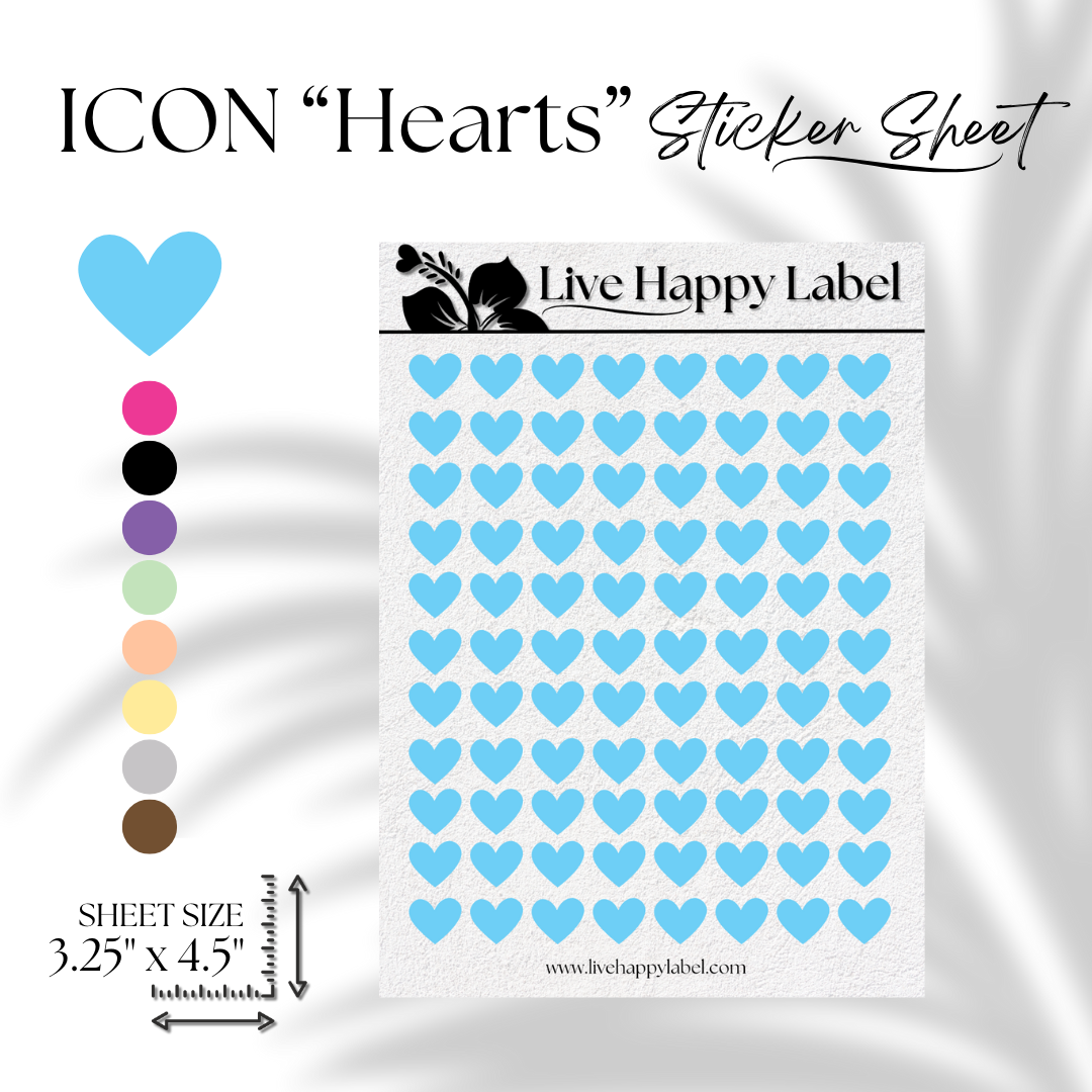 HEART ICON Planner Stickers | "Kai BLUE"