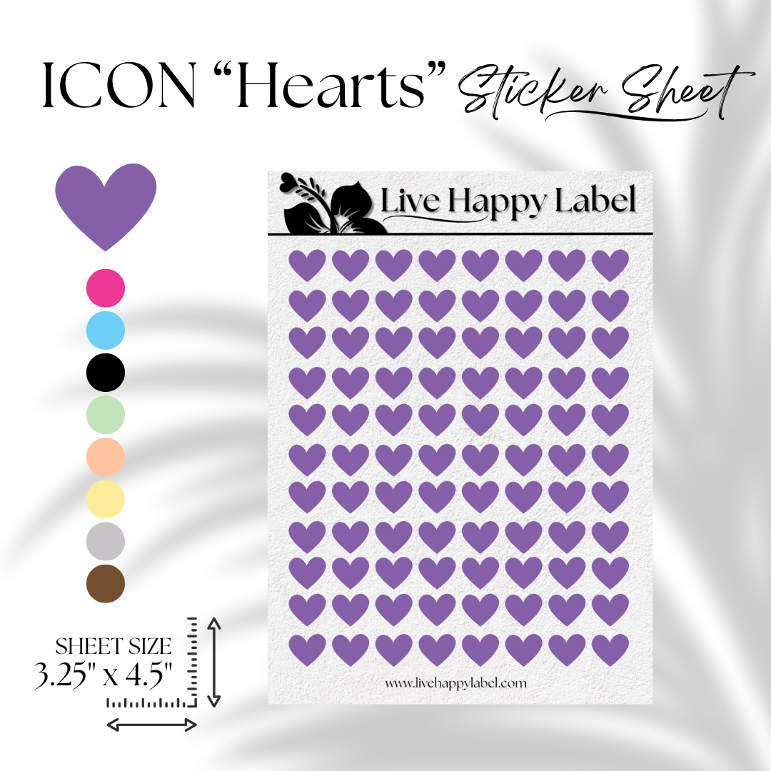 HEART ICON Planner Stickers | "Lani PURPLE"