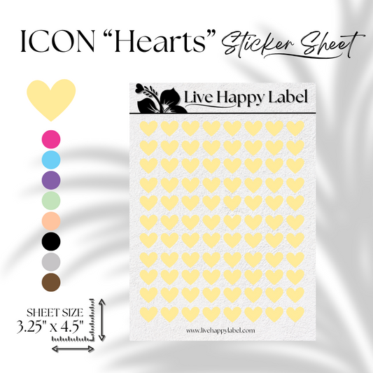 HEART ICON Planner Stickers | "Marigold YELLOW"