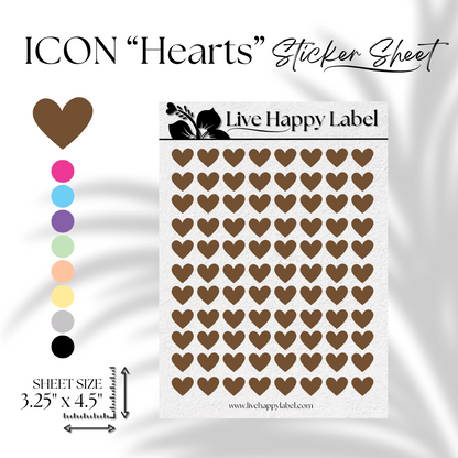 HEART ICON Planner Stickers | "Kona BROWN"