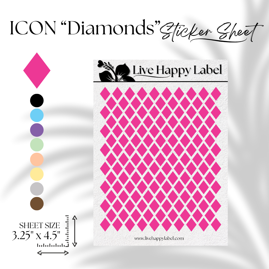 DIAMOND ICON Planner Stickers | "Rose PINK"