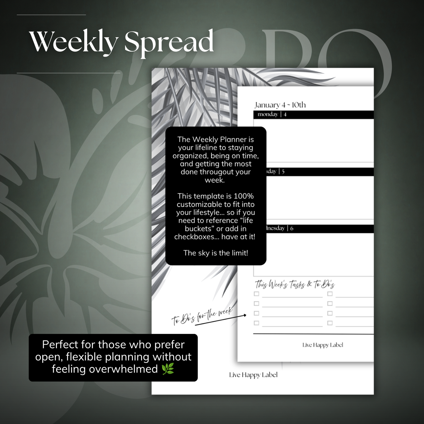 2027 "Horizontal" Layout Weekly Planner WO2P | Pocket 6-Hole Ringbound