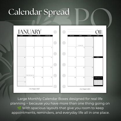 2027 Monthly Calendar  MO2P | Pocket 6-Hole Ringbound