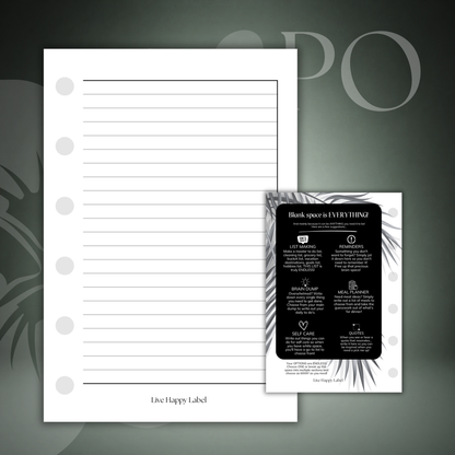 Lined Note Pages | Pocket 6-Hole Ringbound