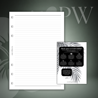 Lined Note Pages | Personal Wide 6-Hole Ringbound