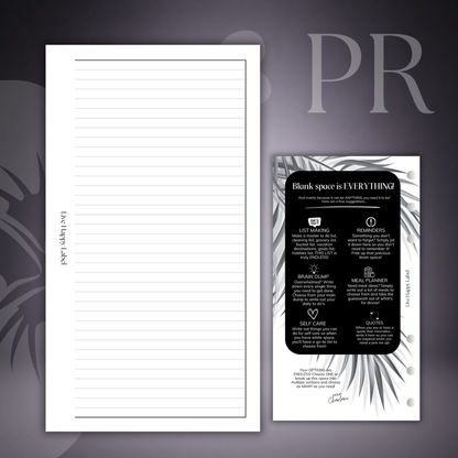 Lined Note Pages | Personal 6-Hole Ringbound