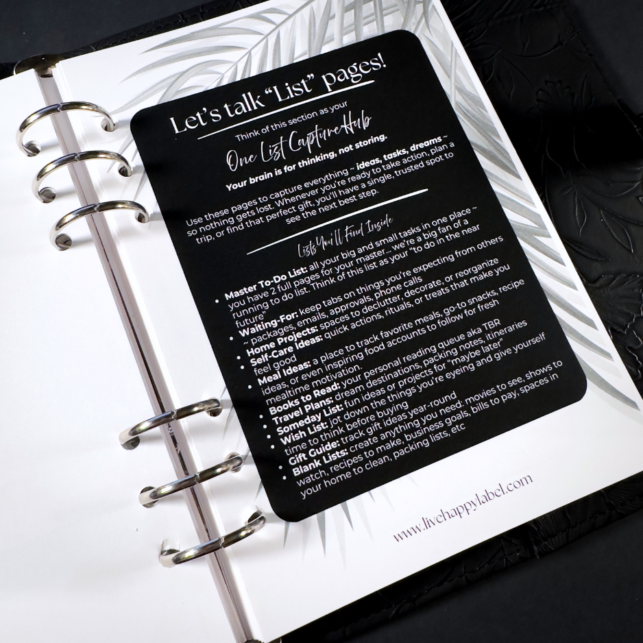 List Capture Hub | A5, 6-ring