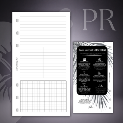 Mixed Note Pages | Personal 6-Hole Ringbound