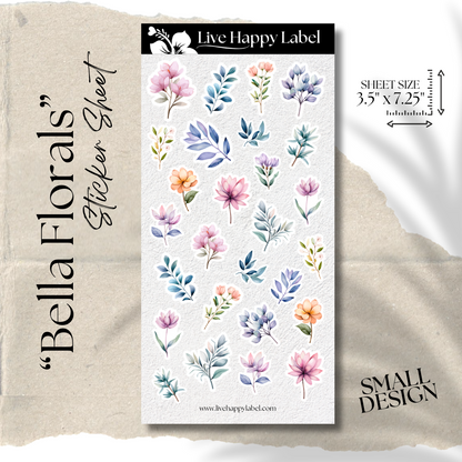 "Bella Florals" Sticker Sheet | SMALL DESIGN