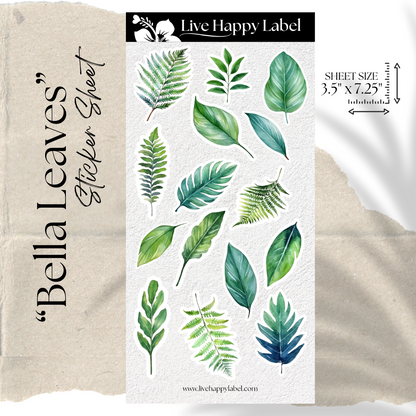 "Bella Leaves" Sticker Sheet | LHL24102