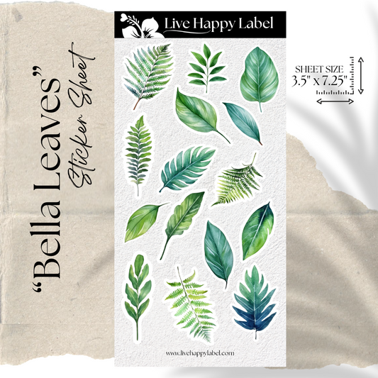 "Bella Leaves" Sticker Sheet | LHL24102