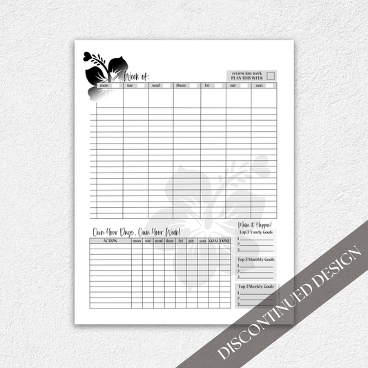 Weekly Planner Notepad | Nani Collection ~ 8.5" x 11"