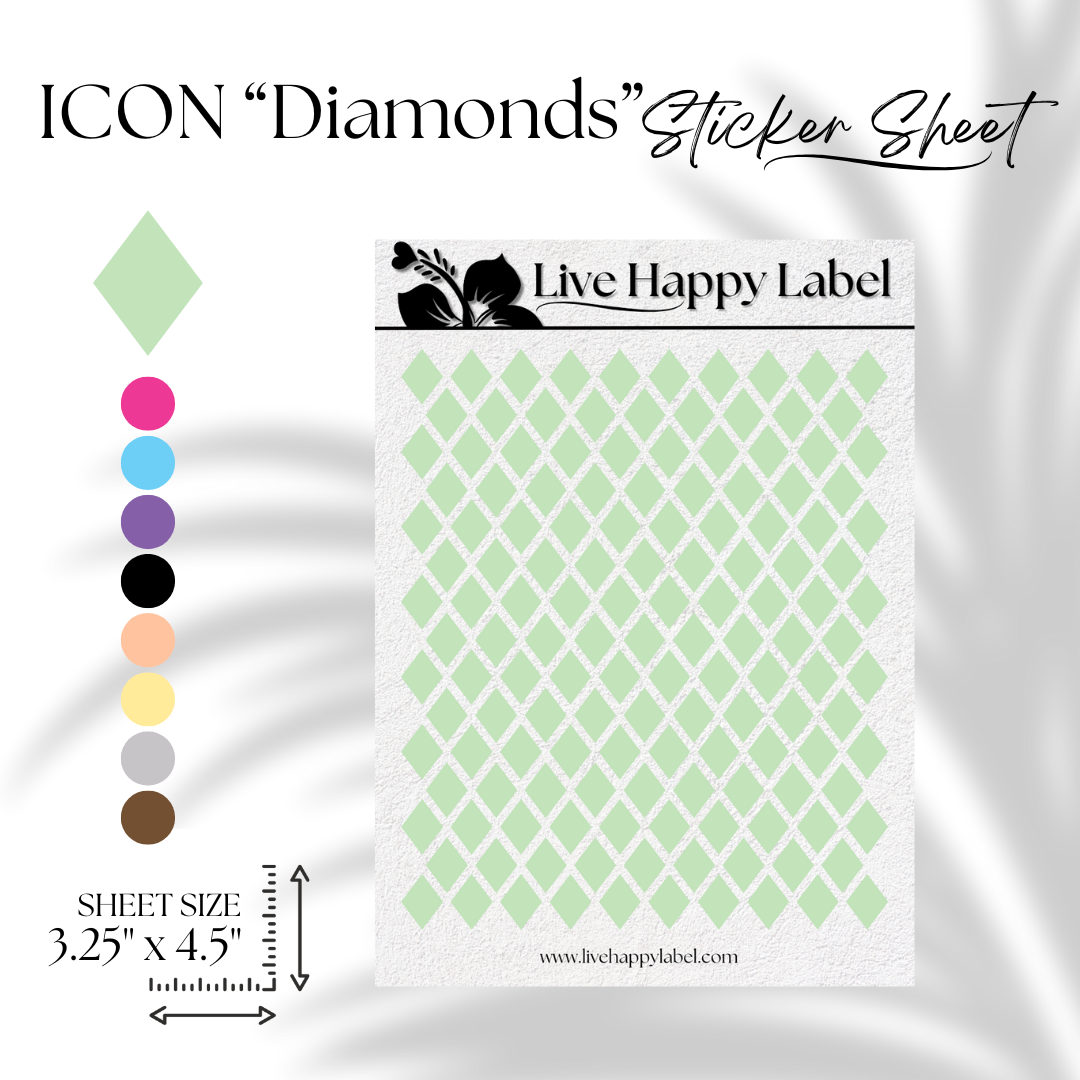 DIAMOND ICON Planner Stickers | "Maile GREEN"