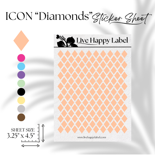 DIAMOND ICON Planner Stickers | "Coral ORANGE"