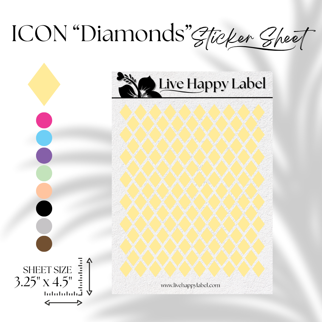 DIAMOND ICON Planner Stickers | "Marigold YELLOW"