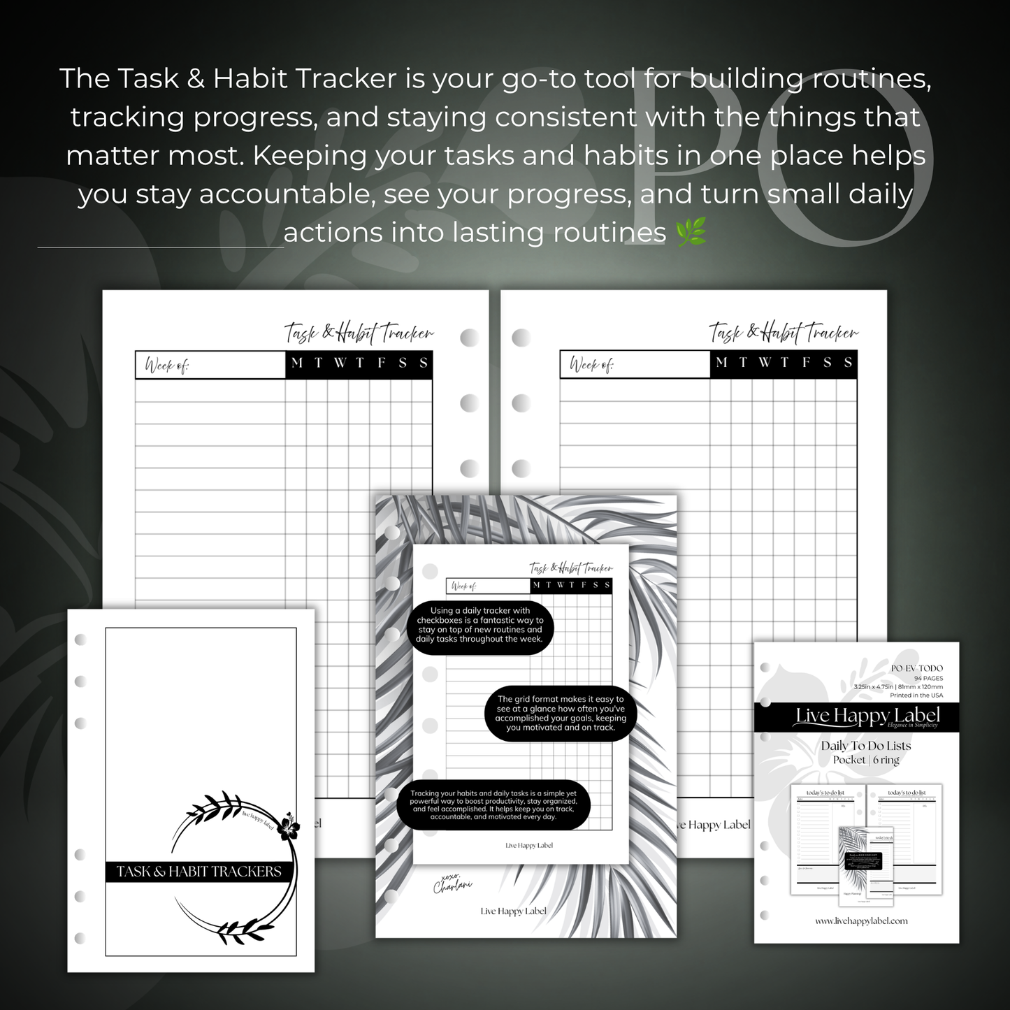 Task & Habit Trackers | Pocket 6-Hole Ringbound