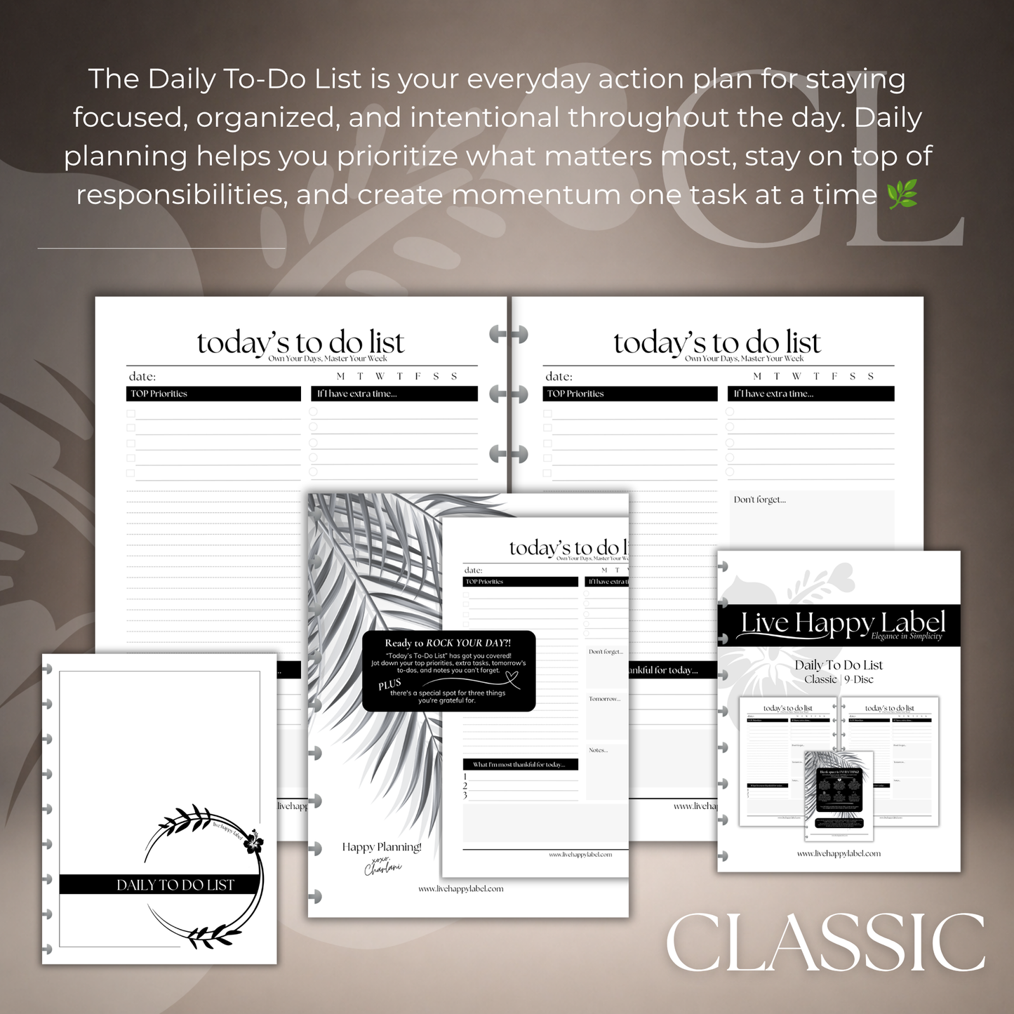 Daily To Do List Inserts | Classic 9-Hole Discbound