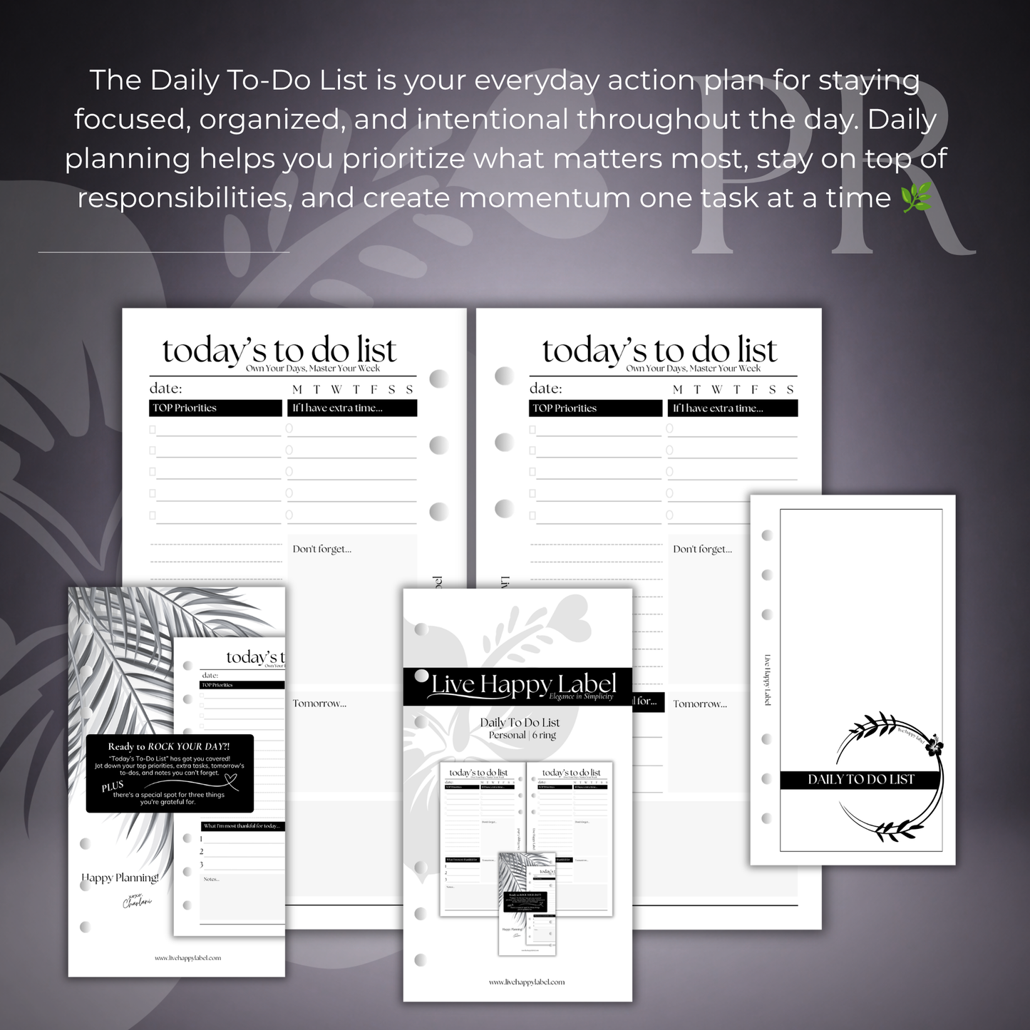 Daily To Do List Inserts | Personal 6-Hole Ringbound