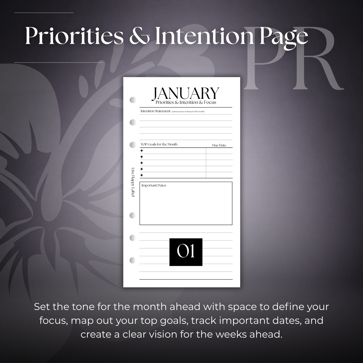 2027 Monthly Calendar  MO2P | Personal 6-Hole Ringbound