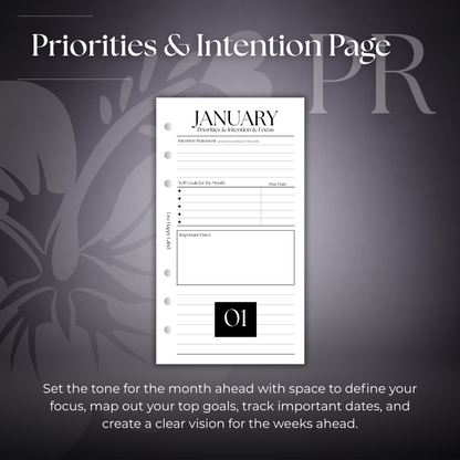 2027 Monthly Calendar  MO2P | Personal 6-Hole Ringbound