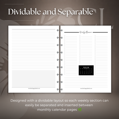 2026-2027 "Time Blocking" Layout Weekly Planner WO2P | Classic 9-Hole Discbound