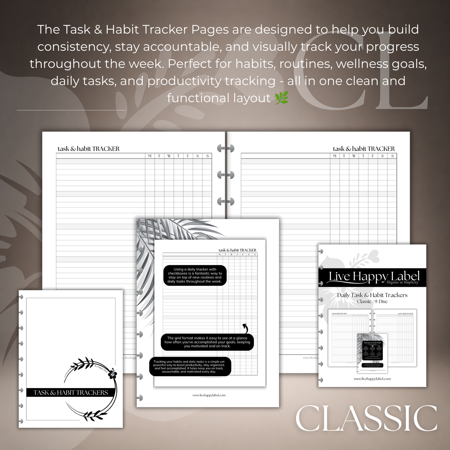 Task & Habit Trackers | Classic 9-Hole Discbound