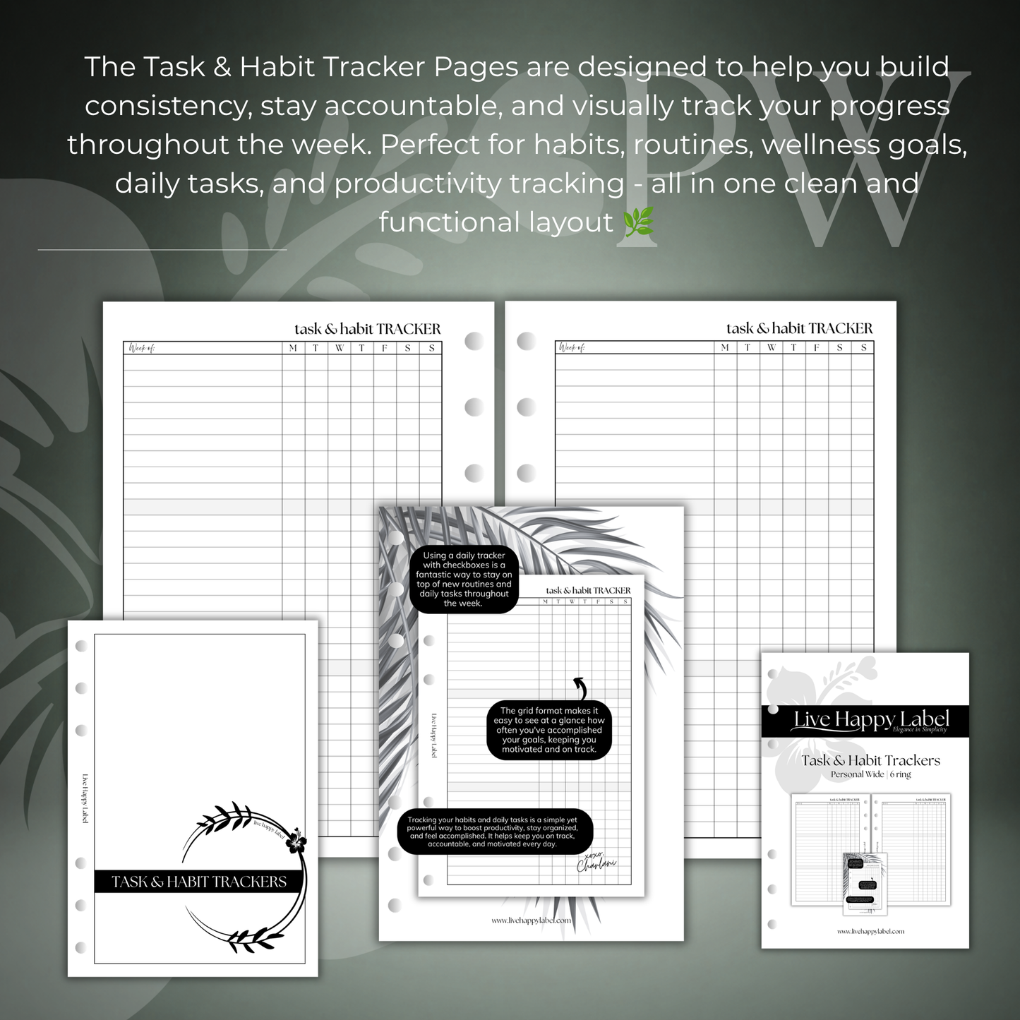 Task & Habit Trackers | Personal Wide 6-Hole Ringbound