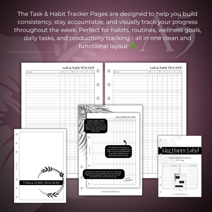 Task & Habit Trackers | A5 6-Hole Ringbound