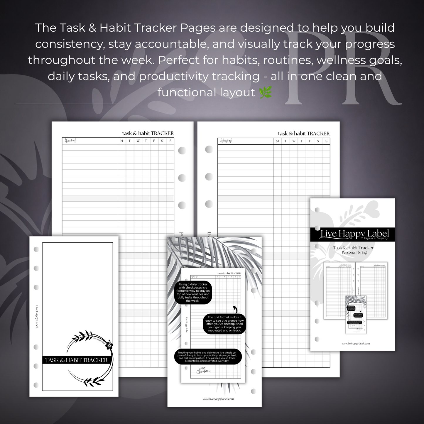 Task & Habit Trackers | Personal 6-Hole Ringbound