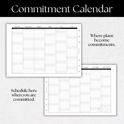 2026 Fold-Out Yearly Calendar | A5, 6-ring