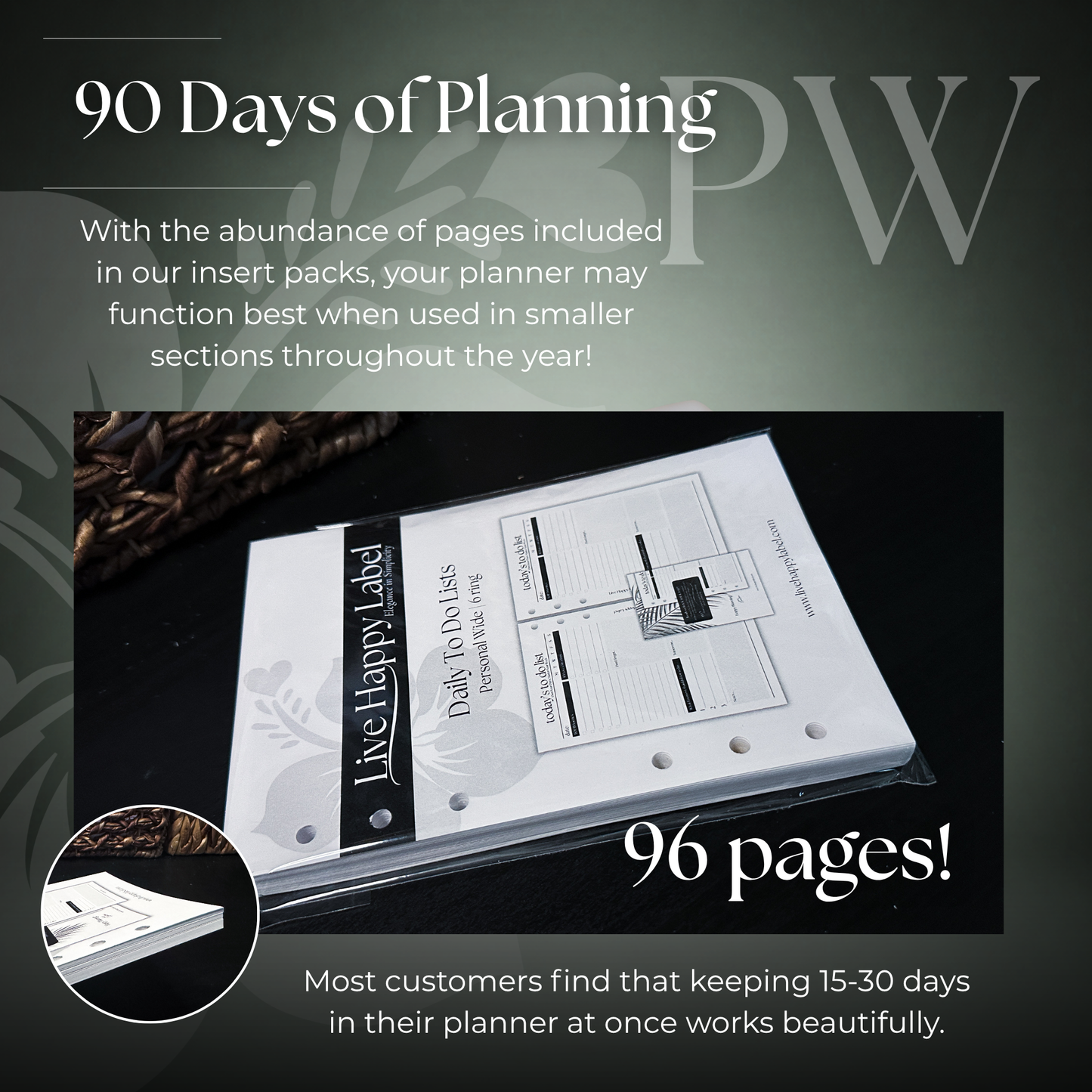 Daily To Do List Inserts | Personal Wide 6-Hole Ringbound