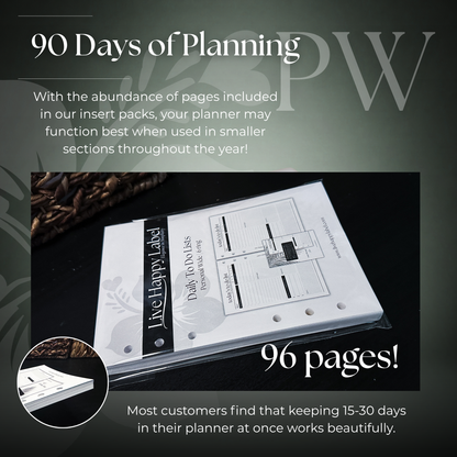 Daily To Do List Inserts | Personal Wide 6-Hole Ringbound