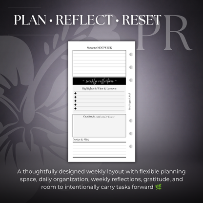2027 "BOX" Layout Weekly Planner WO4P | Personal 6-Hole Ringbound