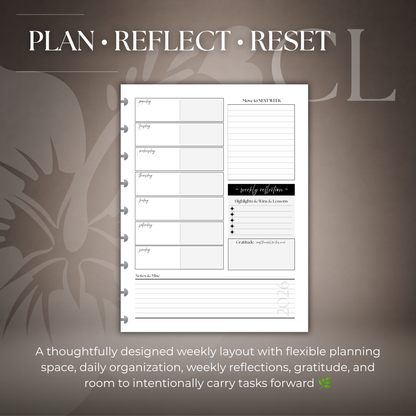 2026-2027 "BOX" Layout Weekly Planner WO4P | Classic 9-Hole Discbound