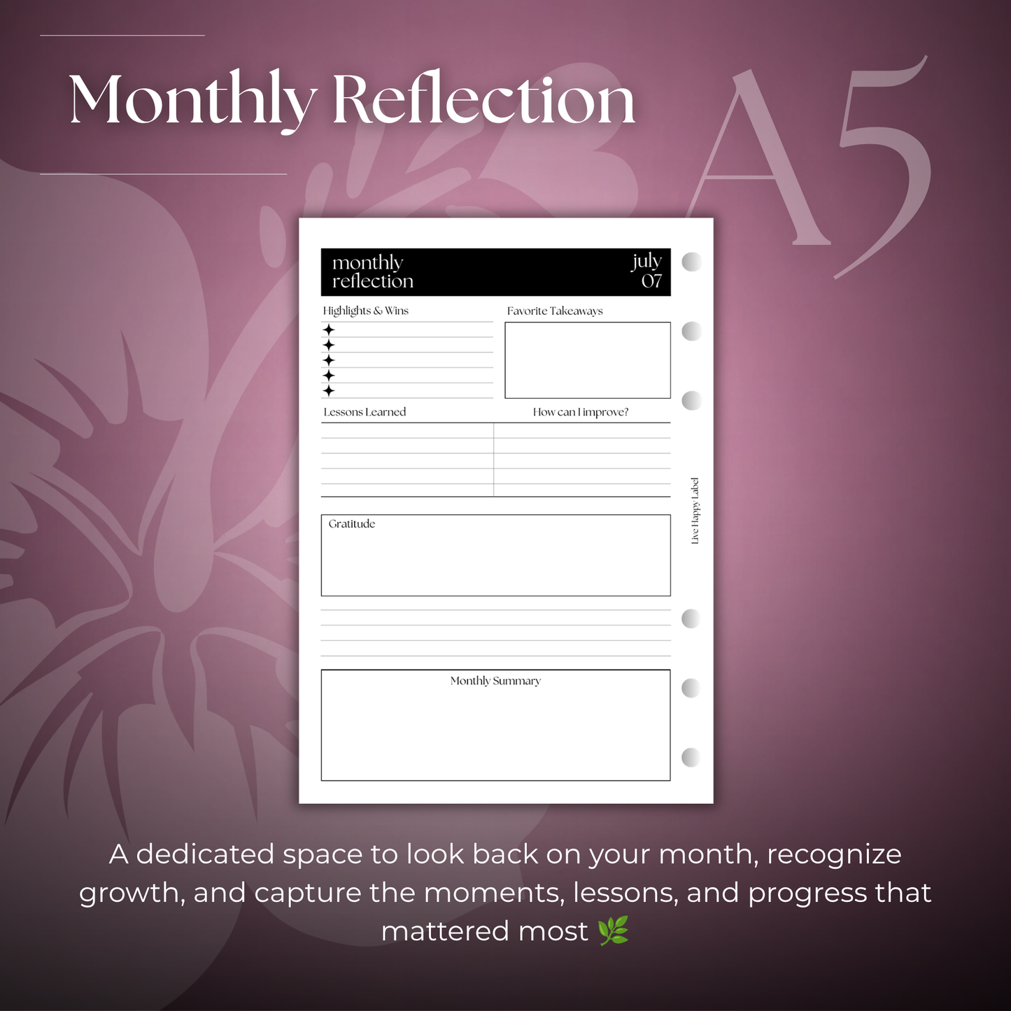2026-2027 Monthly Calendar  MO2P | A5 6-Hole Ringbound