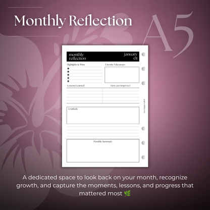 2027 Monthly Calendar  MO2P | A5 6-Hole Ringbound