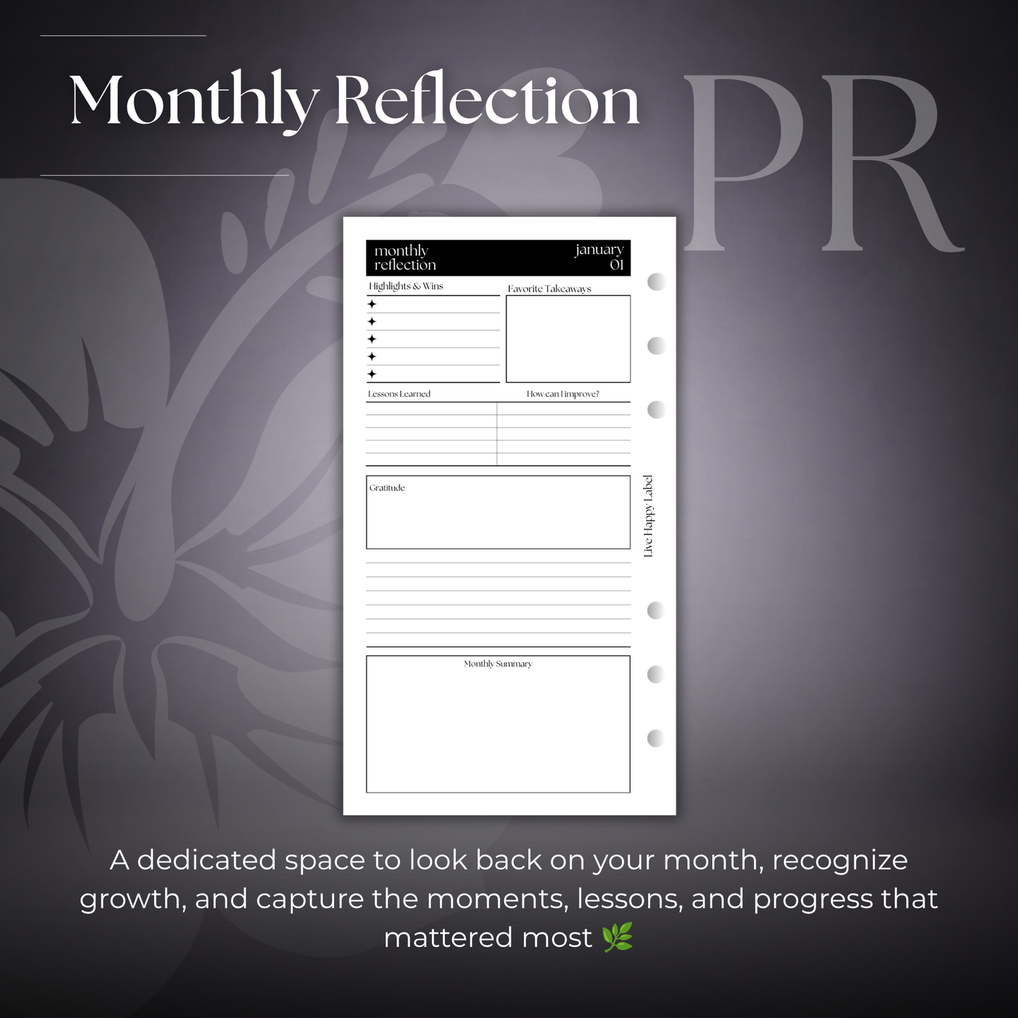 2027 Monthly Calendar  MO2P | Personal 6-Hole Ringbound