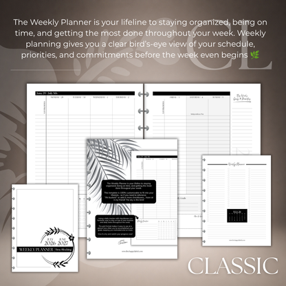 2026-2027 "Time Blocking" Layout Weekly Planner WO2P | Classic 9-Hole Discbound