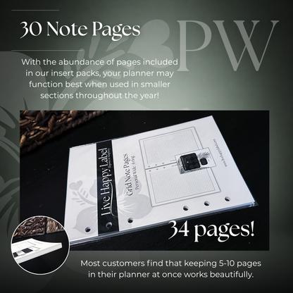 Grid Note Pages | Personal Wide 6-Hole Ringbound
