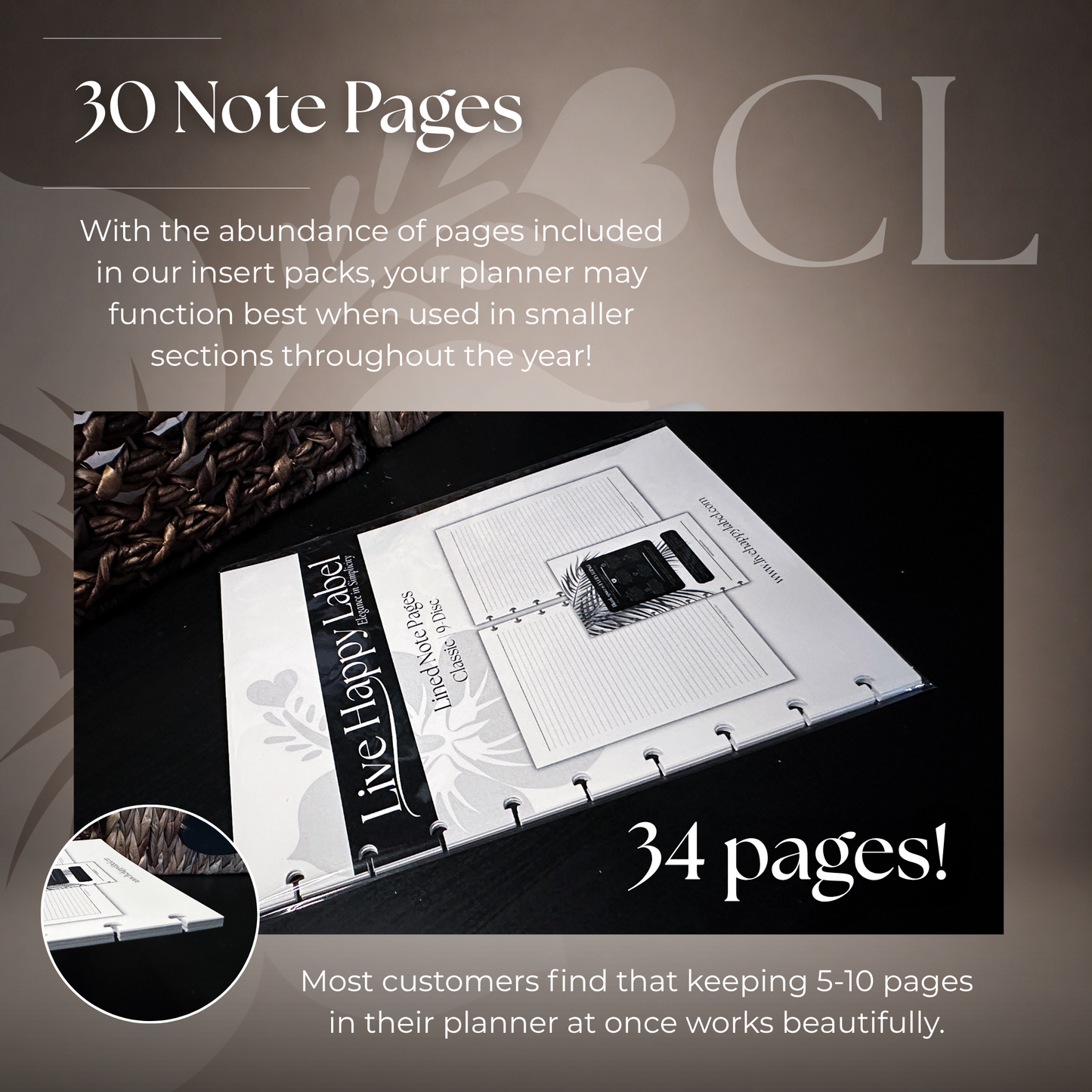 Lined Note Pages | Classic 9-Hole Discbound