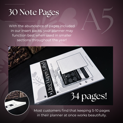 Lined Note Pages | A5 6-Hole Ringbound