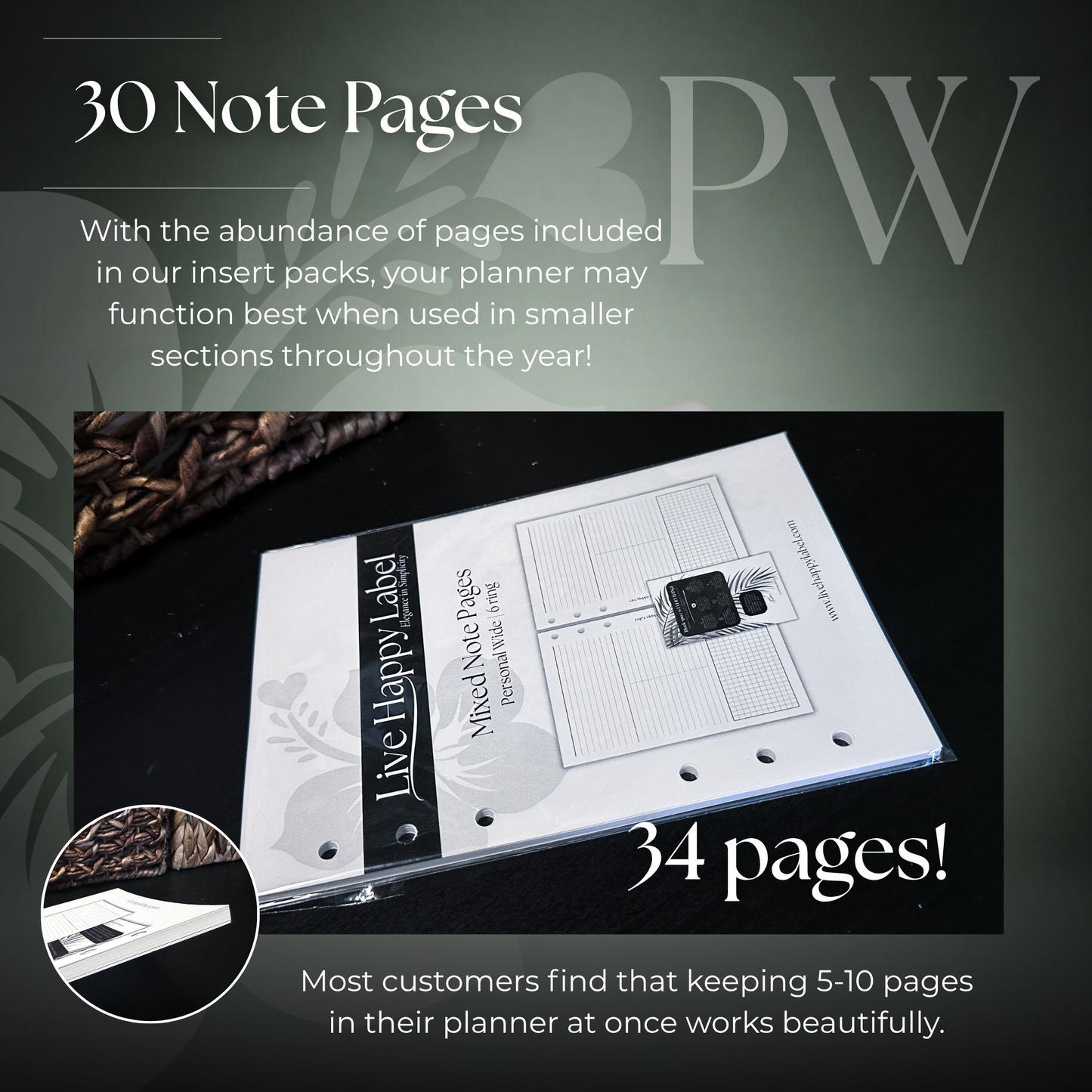 Mixed Note Pages | Personal Wide 6-Hole Ringbound